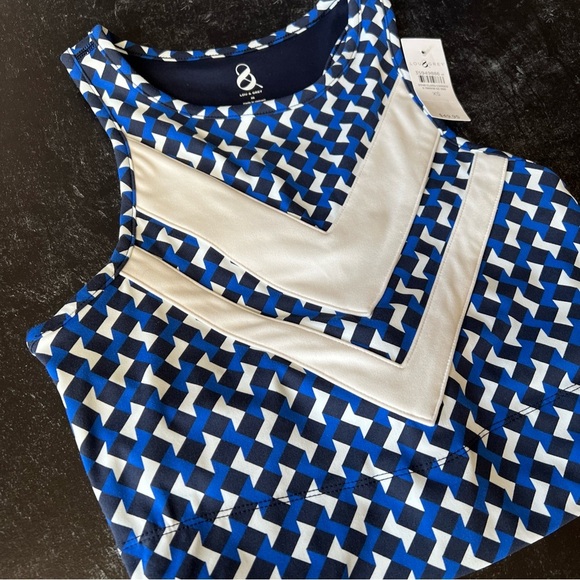 Lou & Grey Chevron Softsculpt Racerback Blue/white/black Bralette XS NWT - Picture 5 of 13